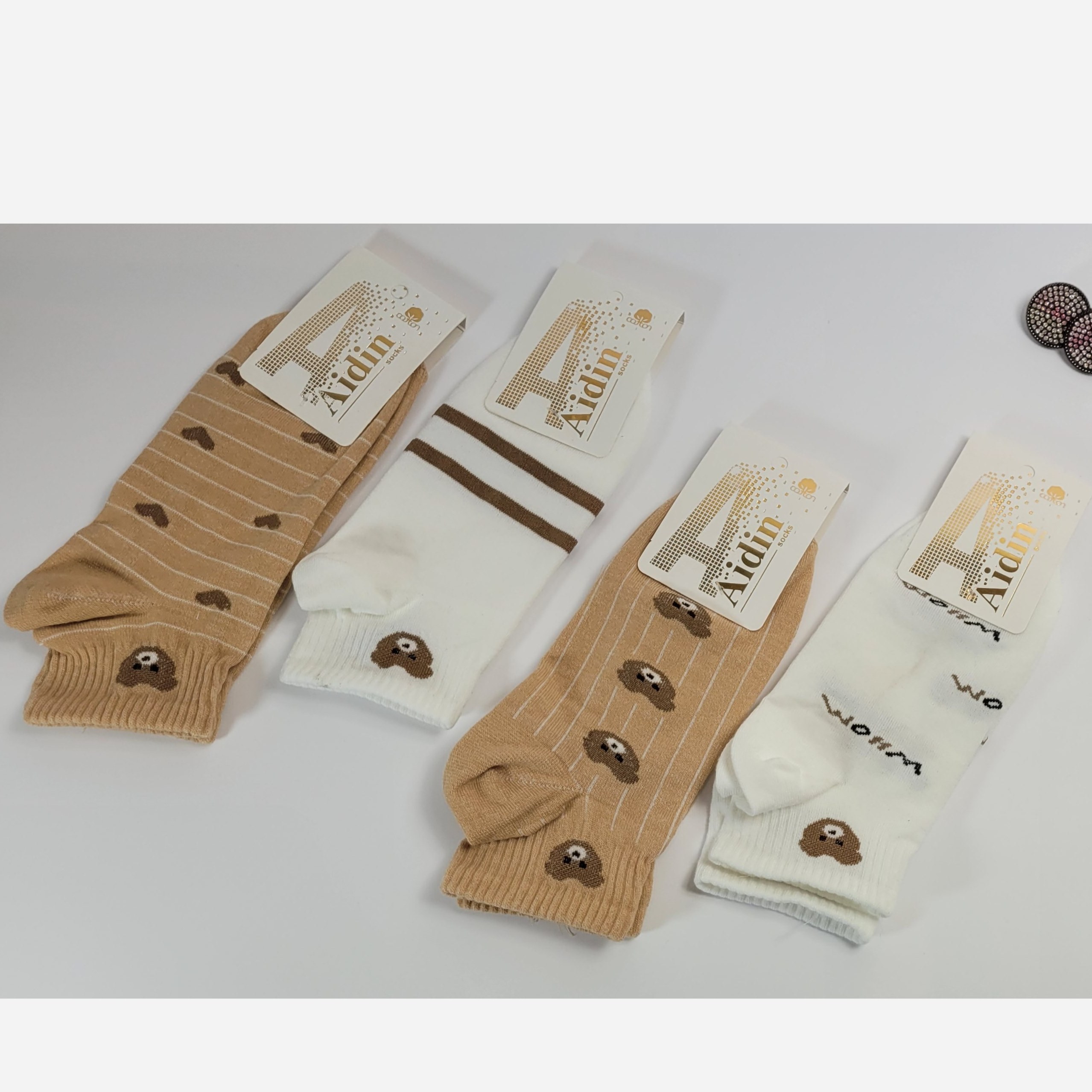 جوراب زنانه فانتزی خرسی - کد 0217