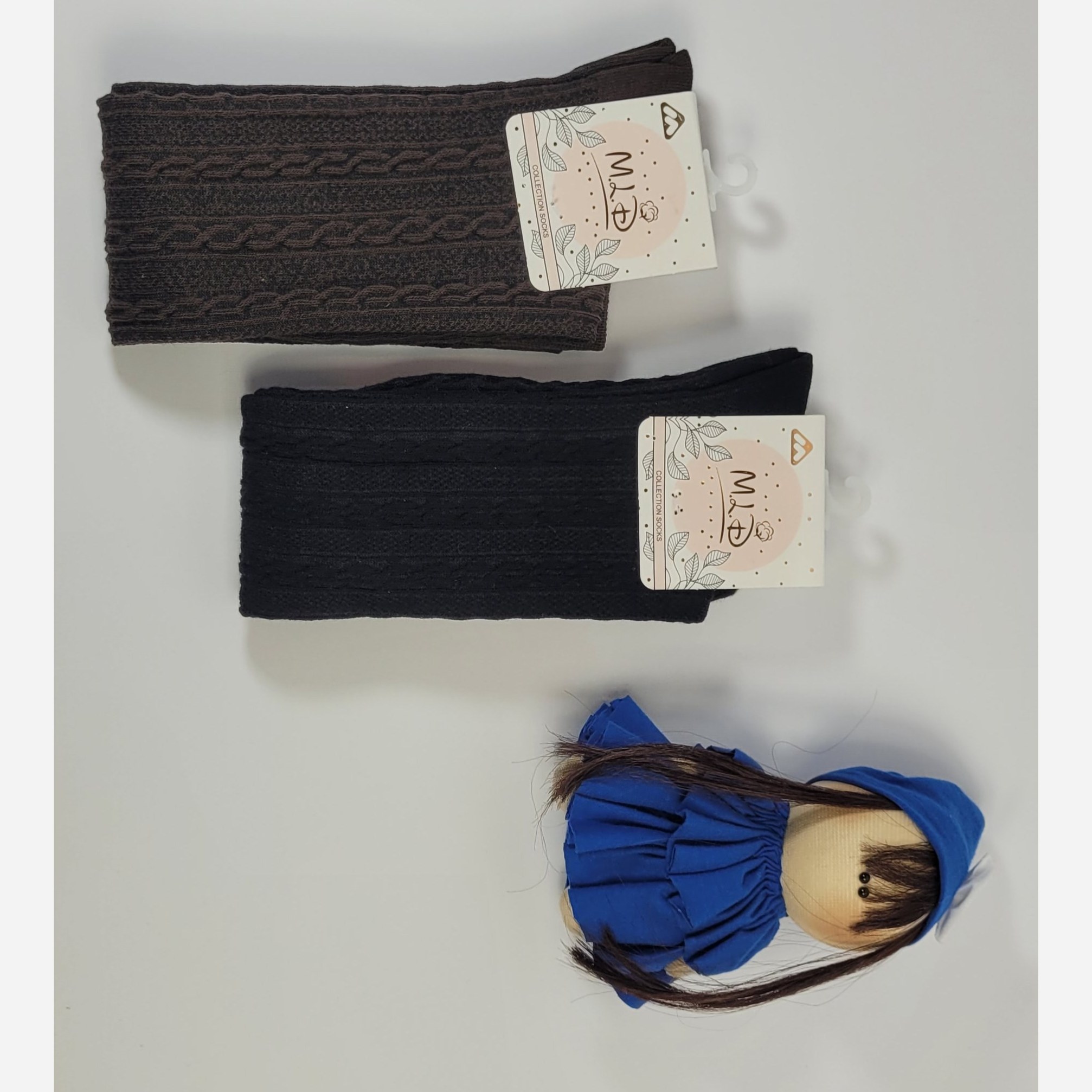 جوراب زنانه ساق بلند طرح برجسته - کد 029