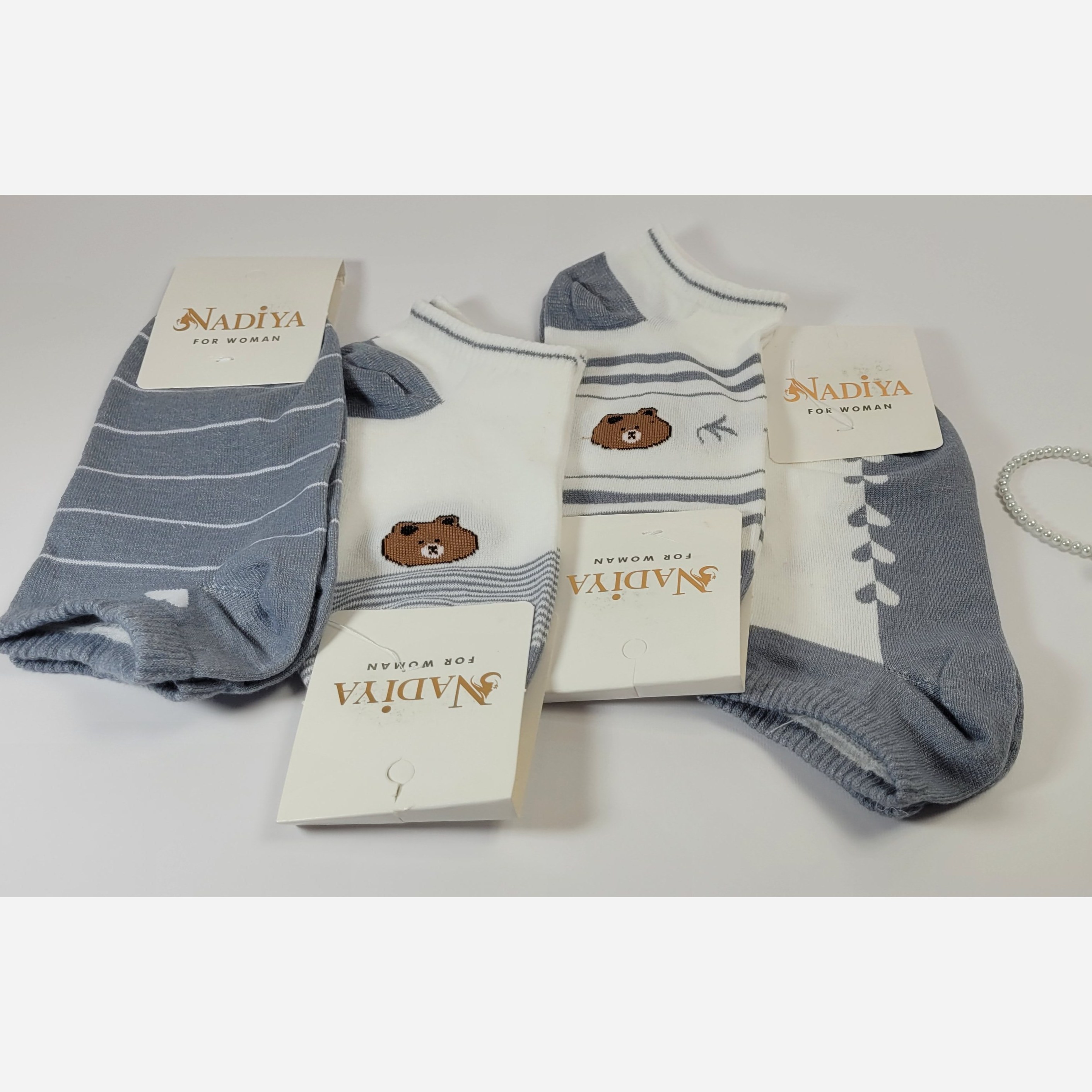 جوراب زنانه مچی فانتزی خرسی - کد 0211