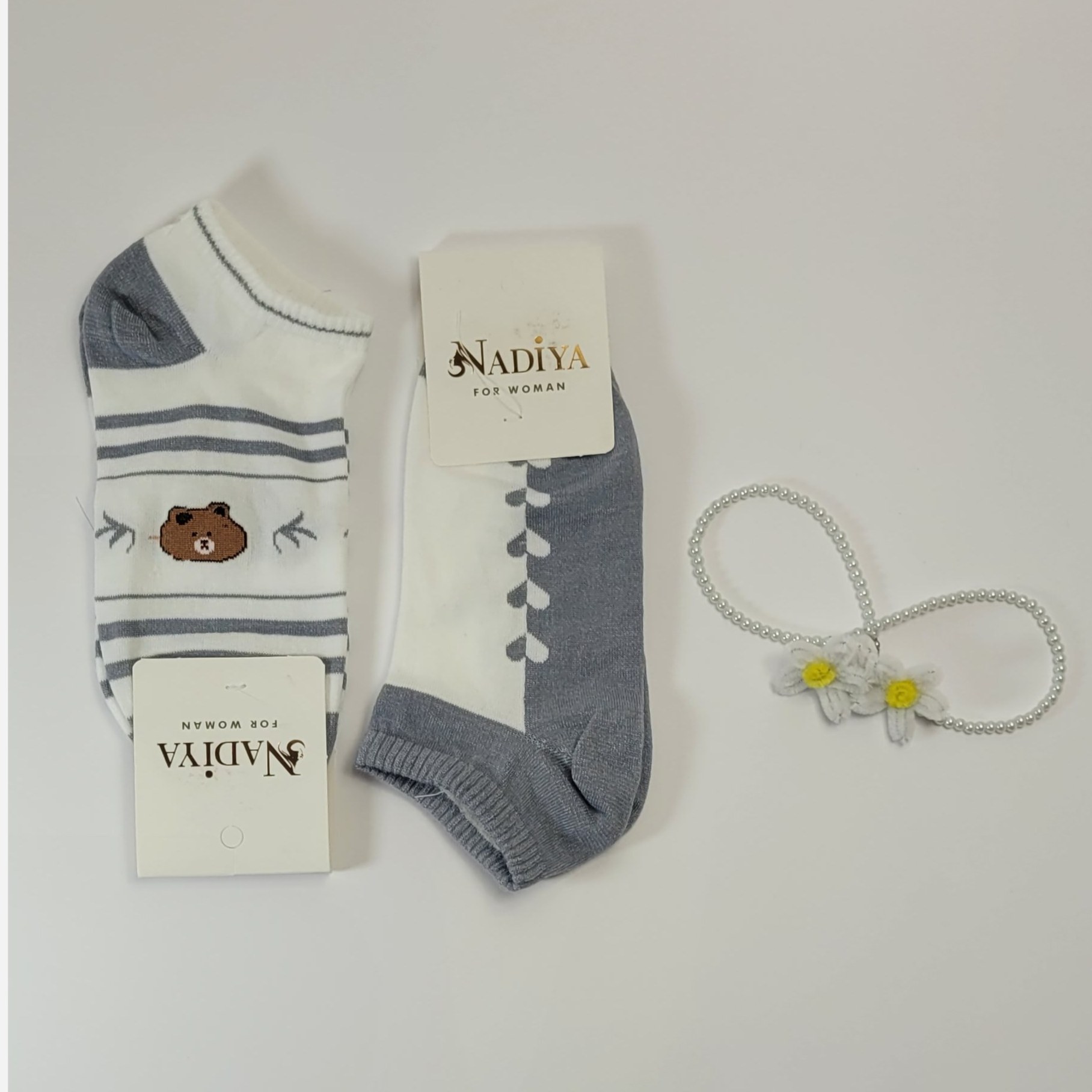 جوراب زنانه مچی فانتزی خرسی - کد 0211